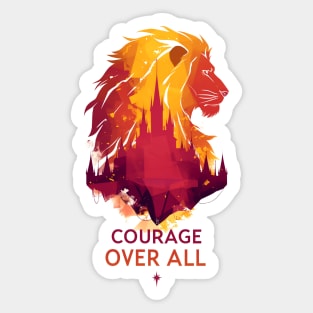 Courage Over All - Lion Silhouette - Fantasy Sticker